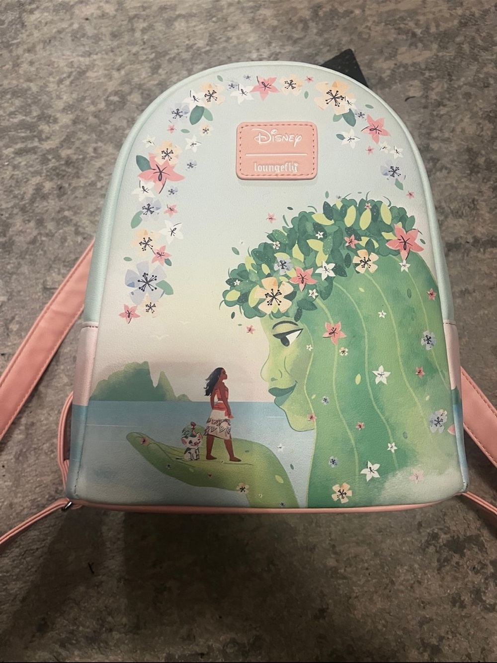 Disney x Loungefly Moana Floral Mini Backpack - Pastel Green & Pink